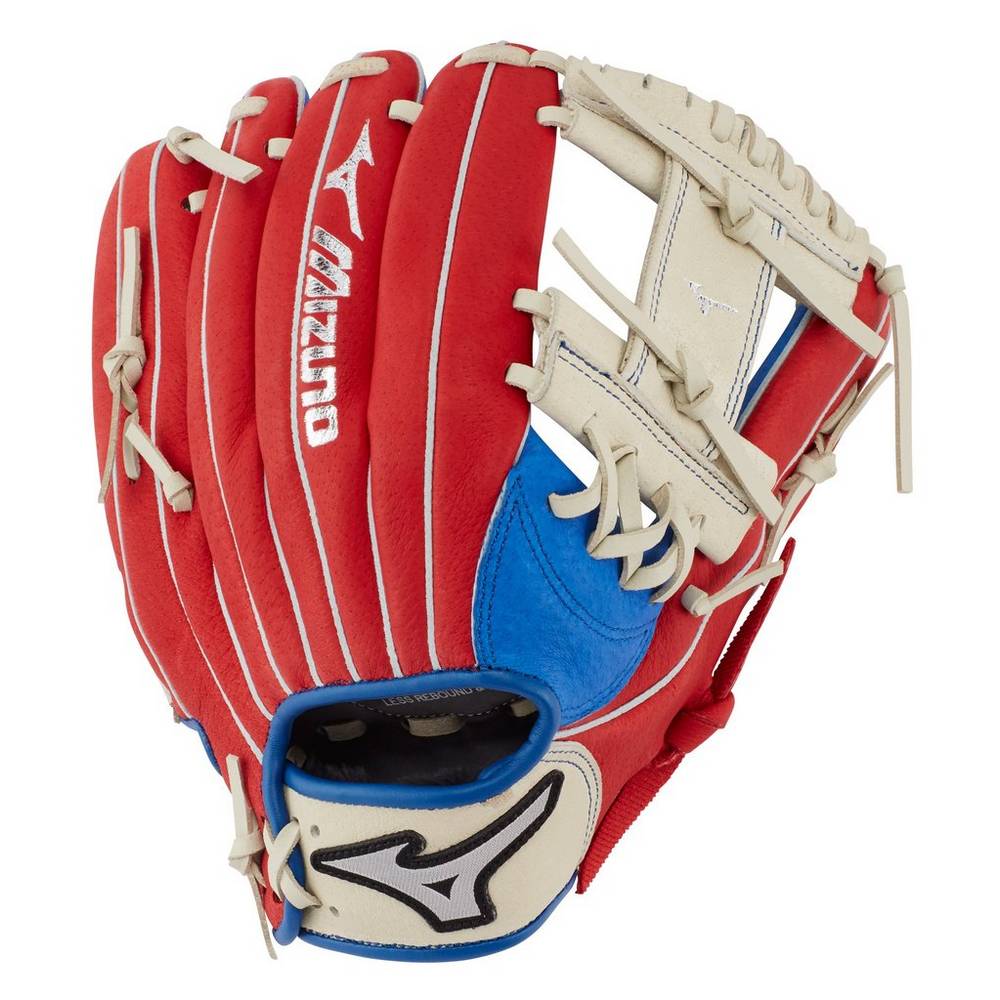 Mizuno Men's Prospect Series PowerClose™ Baseball Glove 11" Gloves Royal/Red (312777-ITJ)